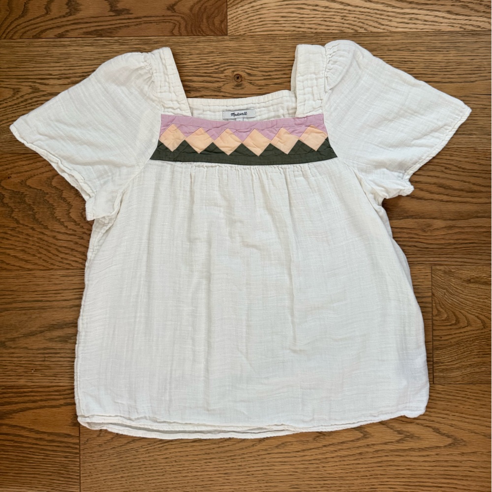 Madewell Patchwork Square Neck Top - image 1